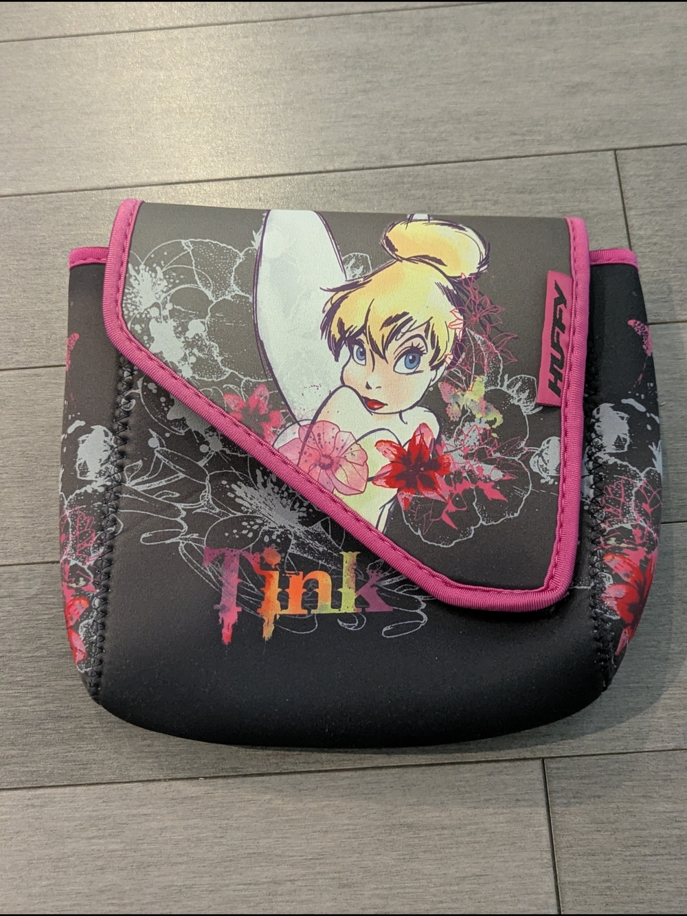 Tinker Bell Pink Floral Neoprene Pouch For Bike Huffy Velcro Punk